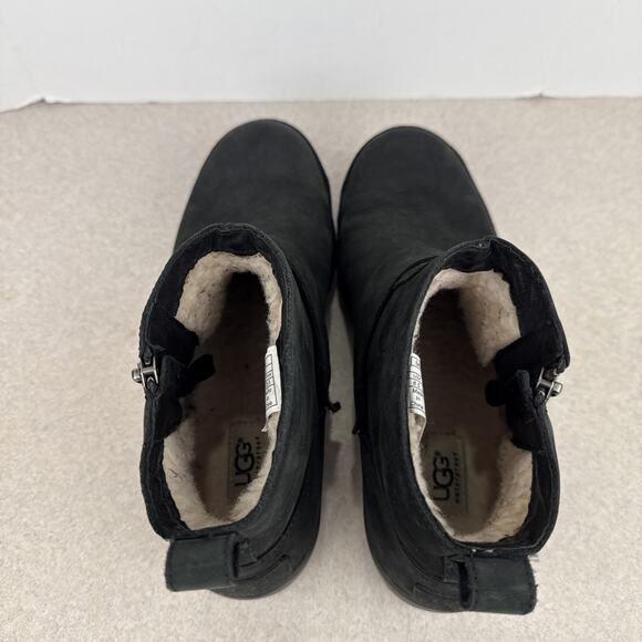 Women’s Black Ugg Cheyne Ankle Waterproof Leather‎ Boots Buckle Size 8.5 - Picture 8 of 10